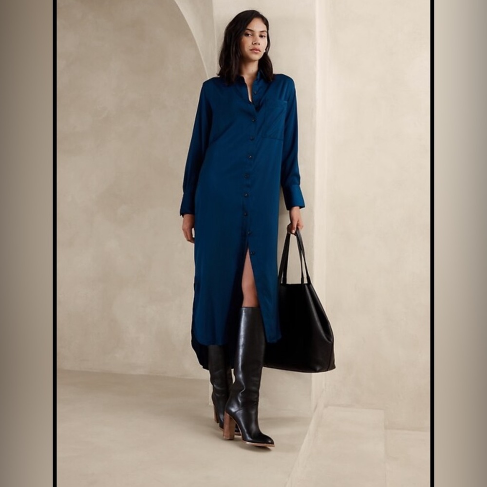 Banana Republic Silky Shirt Dress